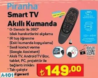 PİRANHA SMART TV AKILLI KUMANDA PİRANHA SMART TV AKILLI KUMANDA
